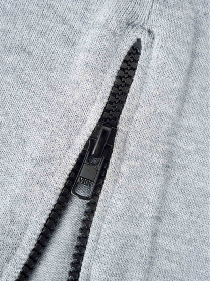 Side Zipper Straight Maxi Skirt-Grey