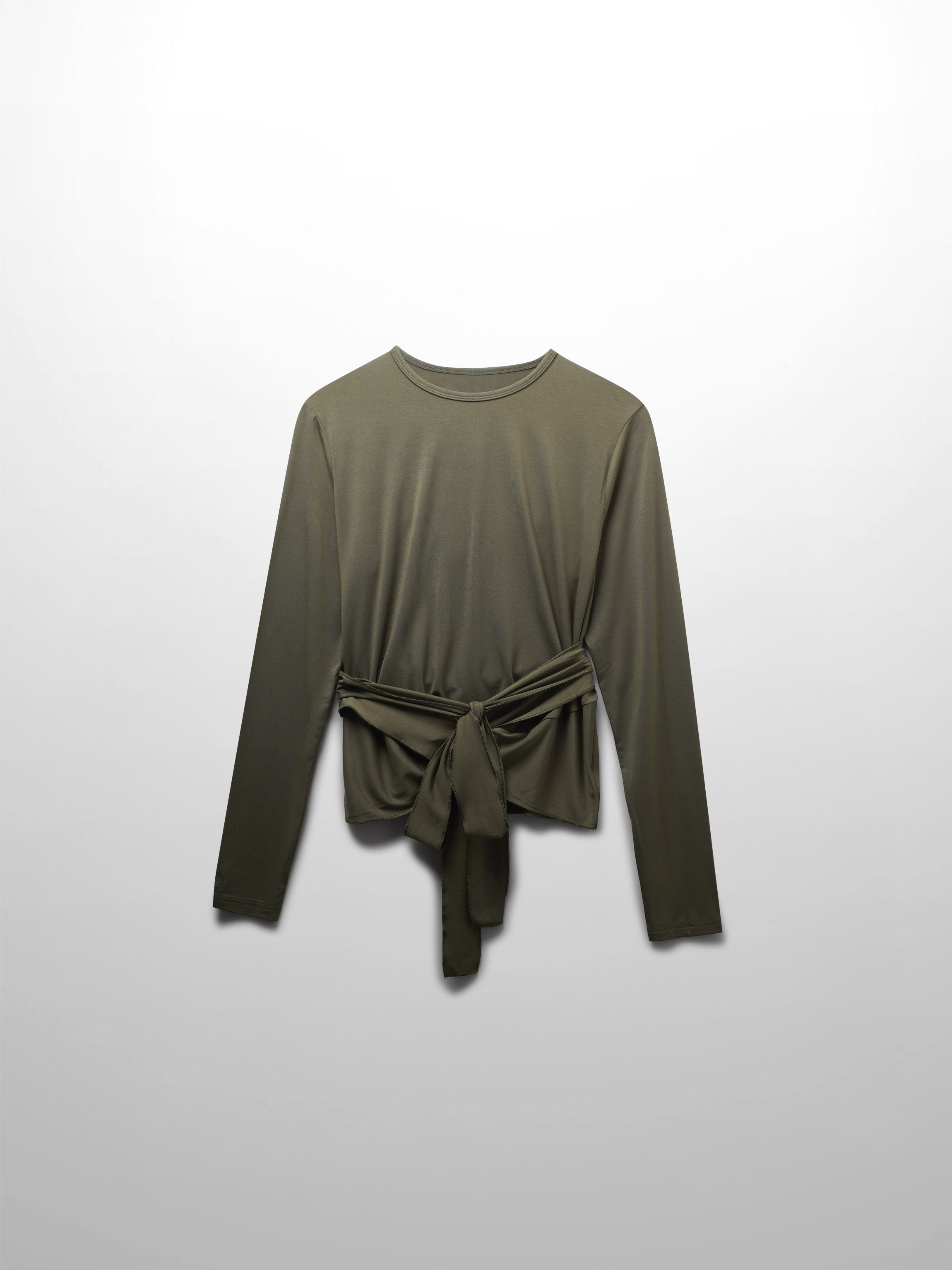 Wrap Tie Tee-Olive