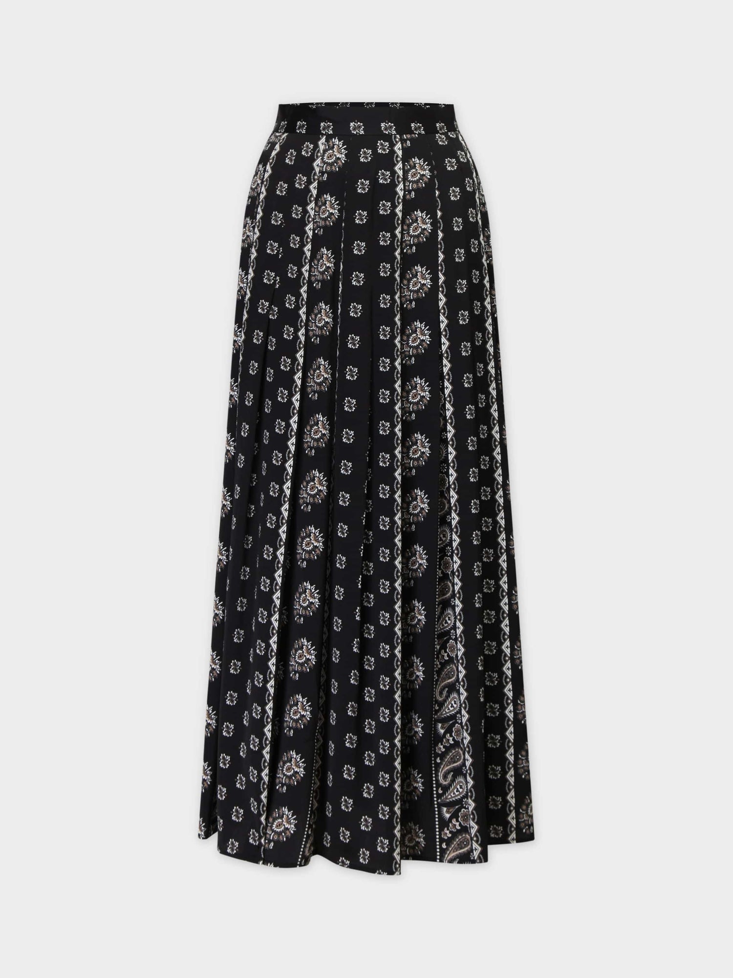 Stitched Down Pleated Skirt-Paisley