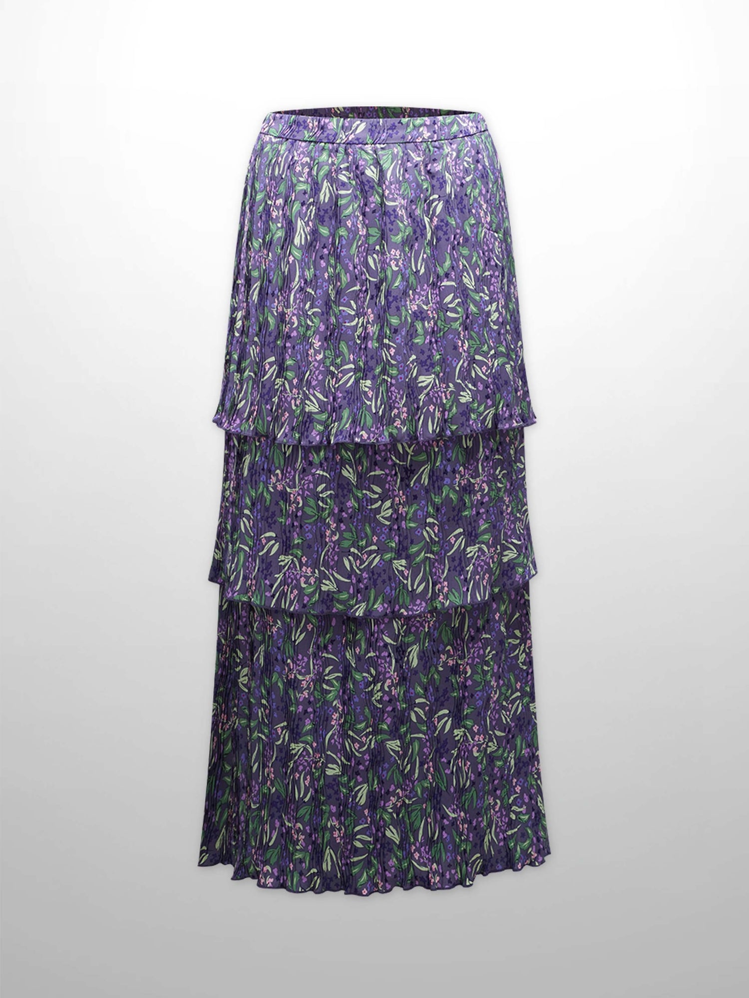 Layered Pintuck Pleated Skirt-Lavender Blossom