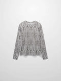 Basic Printed T-shirt-Paisley Vines Brown
