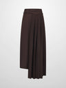 Pencil Pleat Combo Skirt-Dark Brown