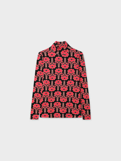 Design Turtleneck-Black Floral