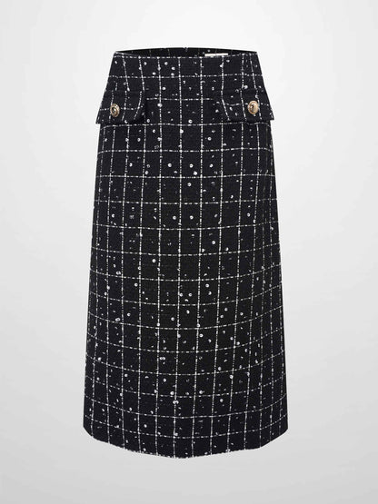 Short Pocket Skirt-Black/White