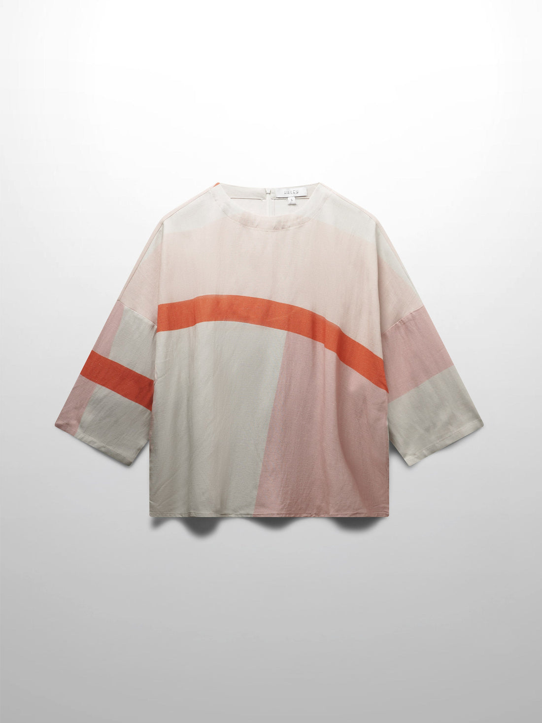 Linen Blend Crop Swing Top-Color Block