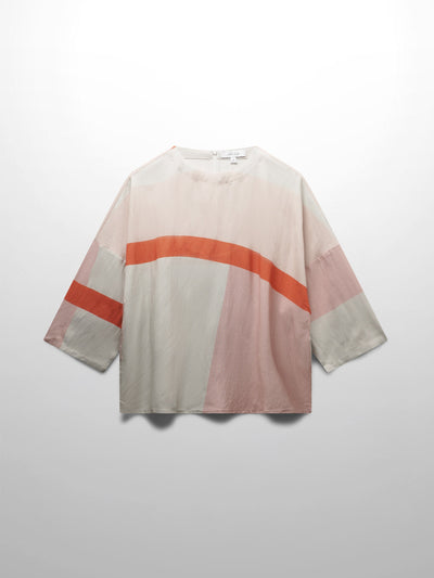 Linen Blend Crop Swing Top-Color Block