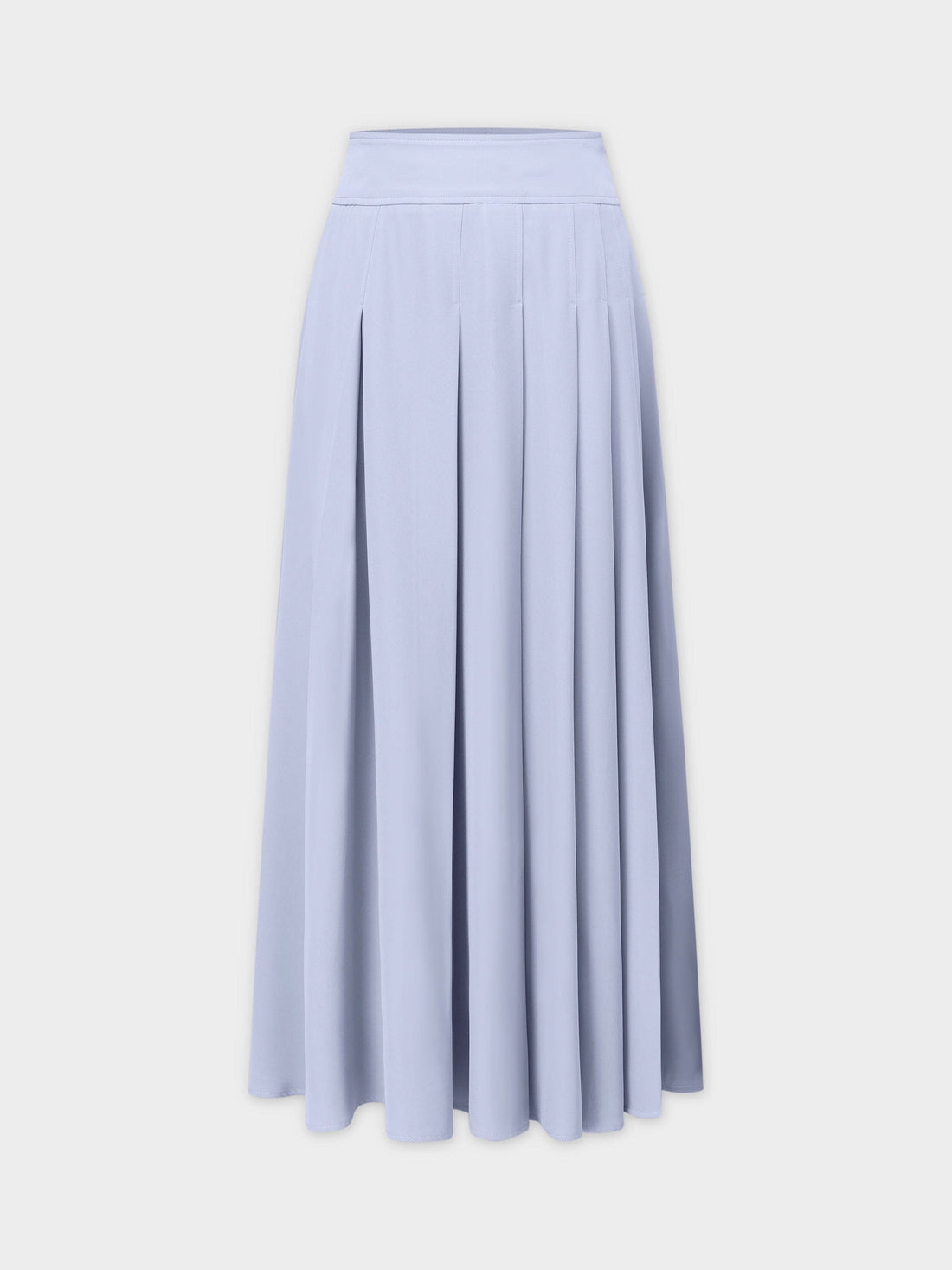 Yoke Pleated Skirt 37"-Grey Blue
