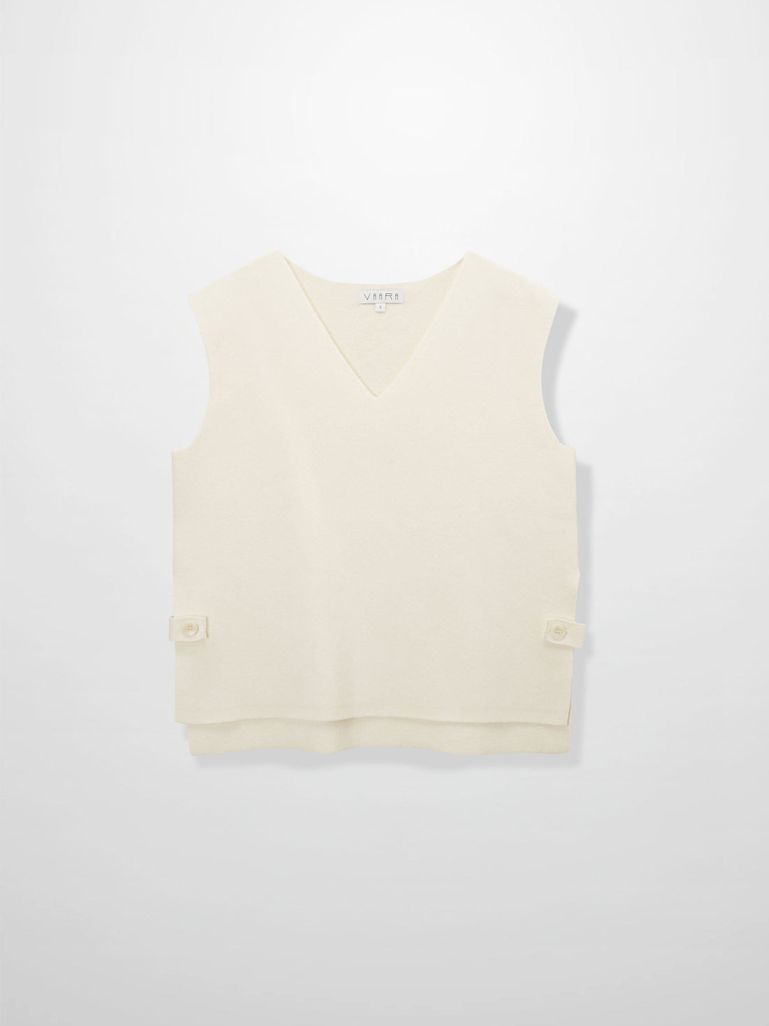 Side Tab Knit Vest-Ivory