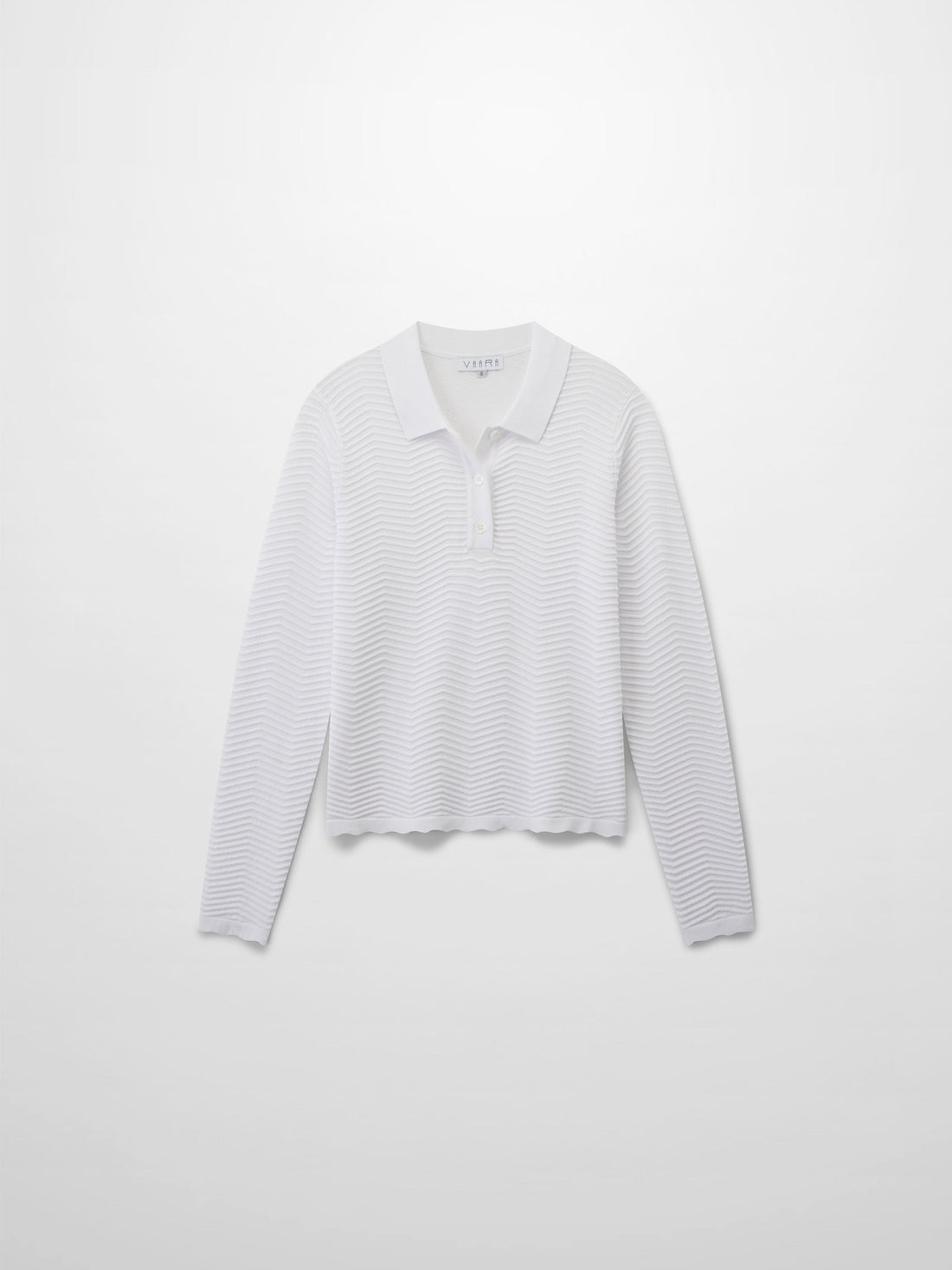 Scallop Edge Collar Sweater-White