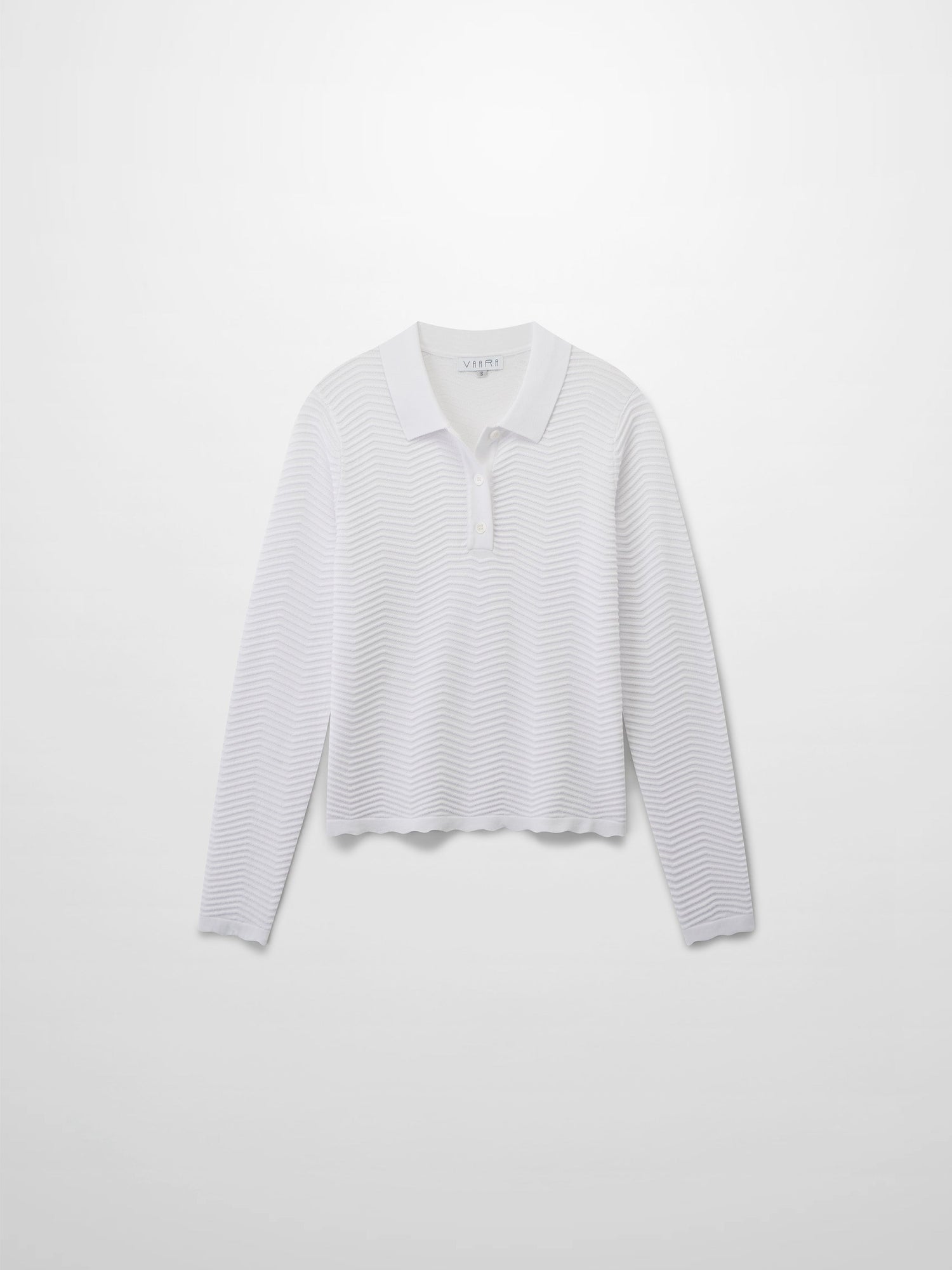 Scallop Edge Collar Sweater-White