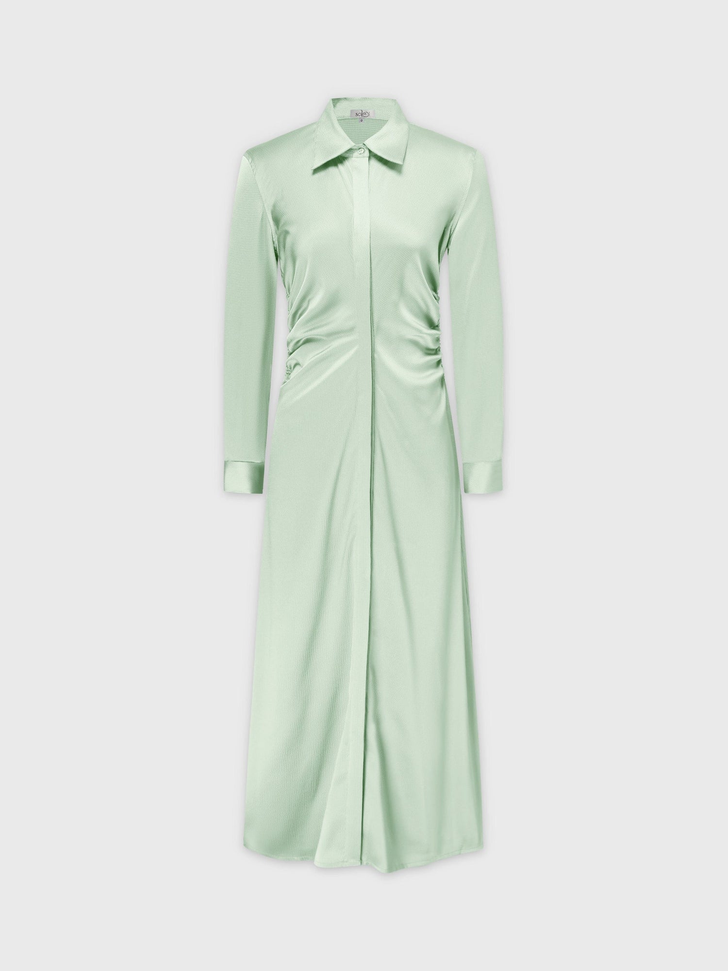 Side Gathered Dress-Mint