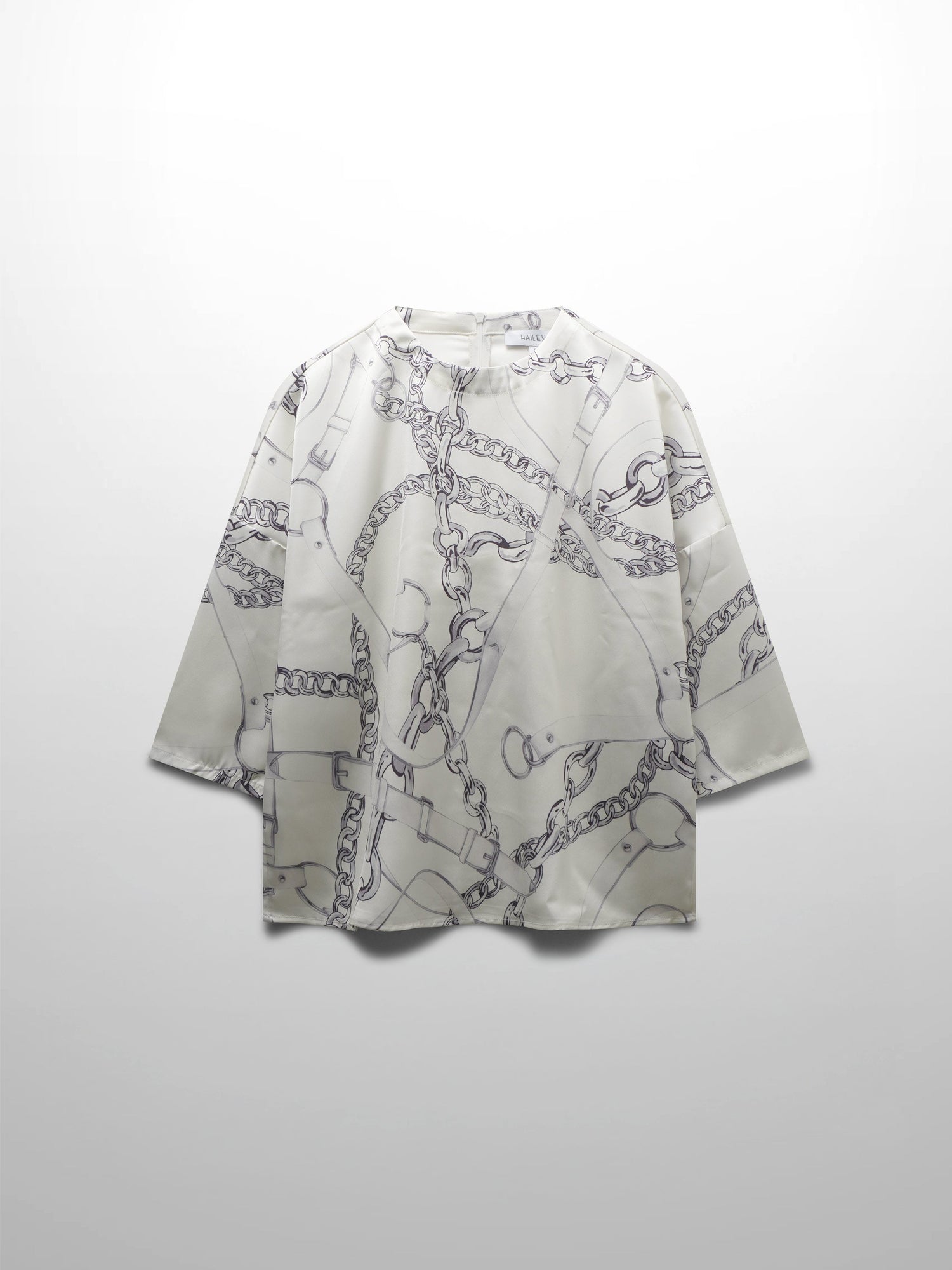 Faux Satin Crop Swing Top-Chains