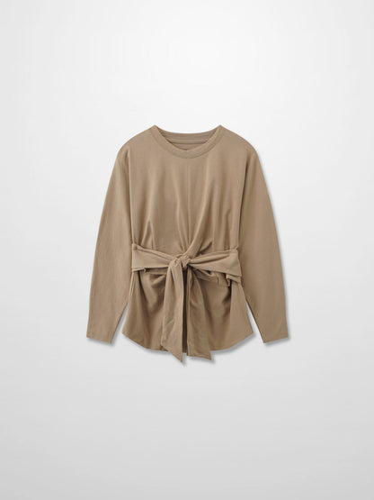 Tie Knot Tee-Tan
