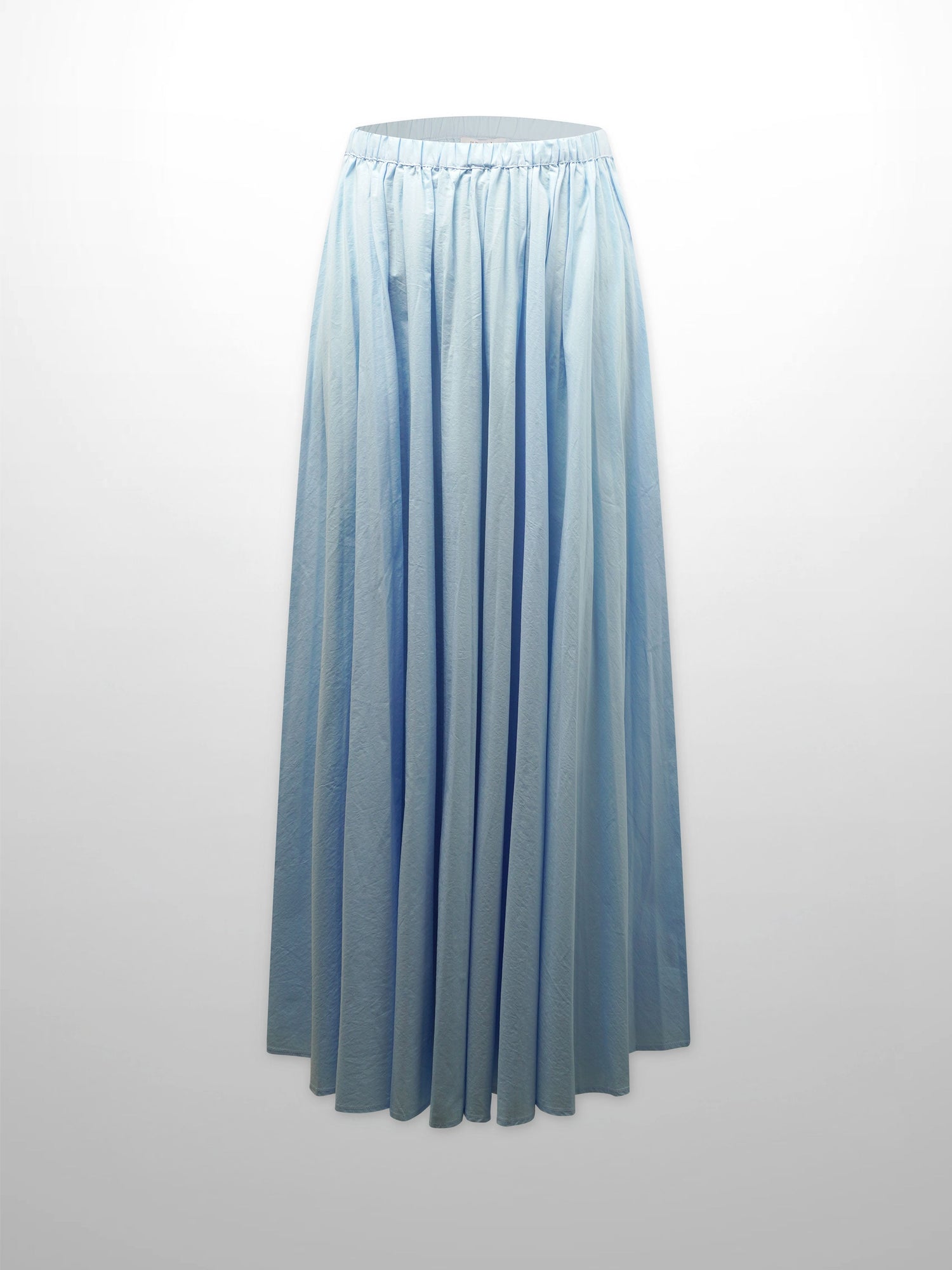 Micro Pleat Elastic Waist Skirt-Light Blue