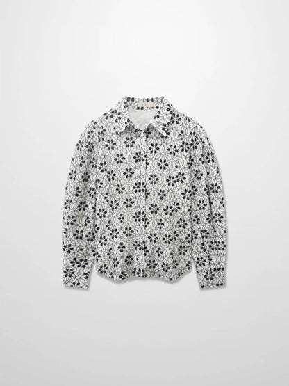 Embroidered Puff Sleeve Blouse-Floral