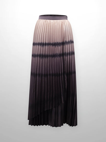Ombre Faux Wrap Skirt - Brown