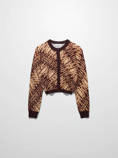 Buttoned Cardigan-Brown Speckled