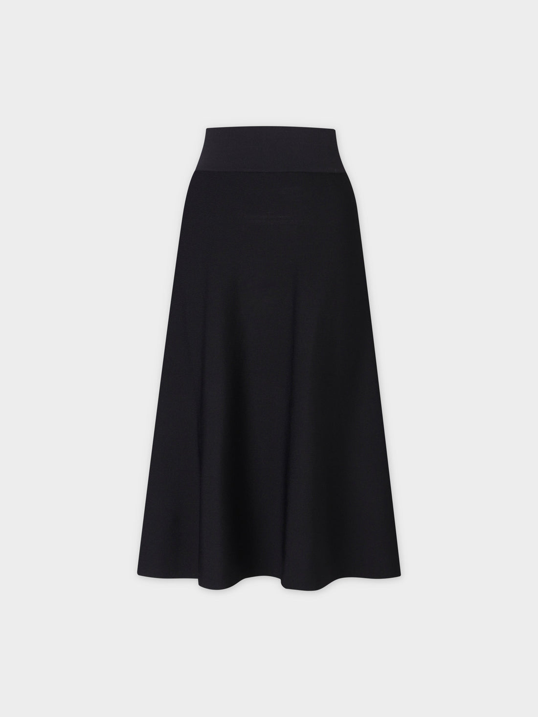 KNIT FLARED SKIRT-25"-BLACK