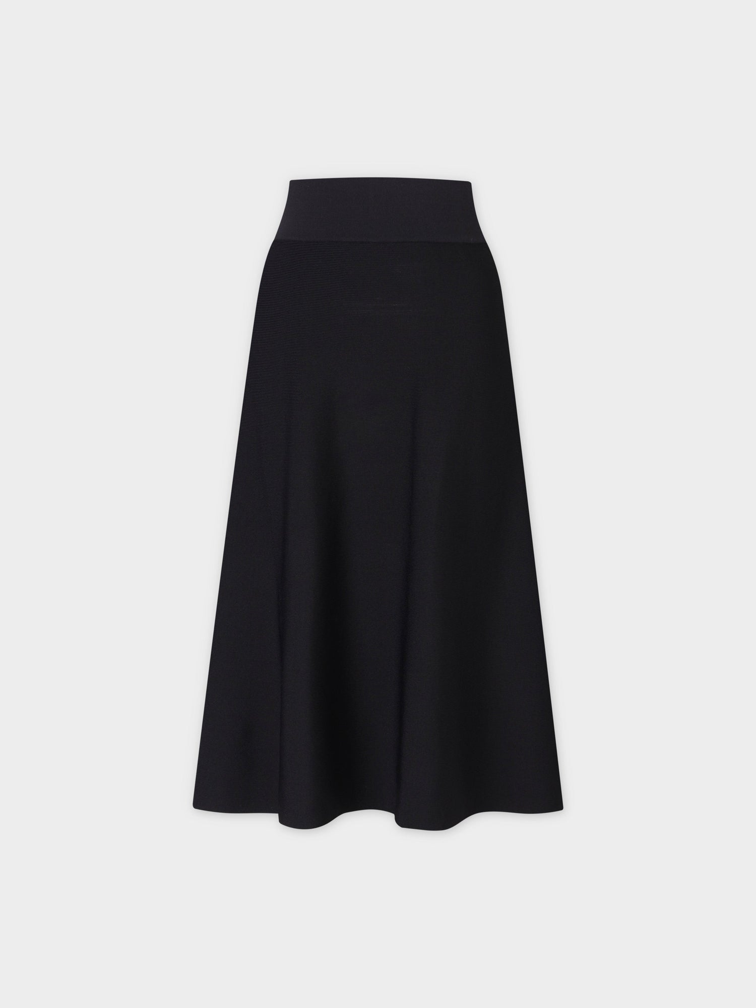 KNIT FLARED SKIRT-25"-BLACK