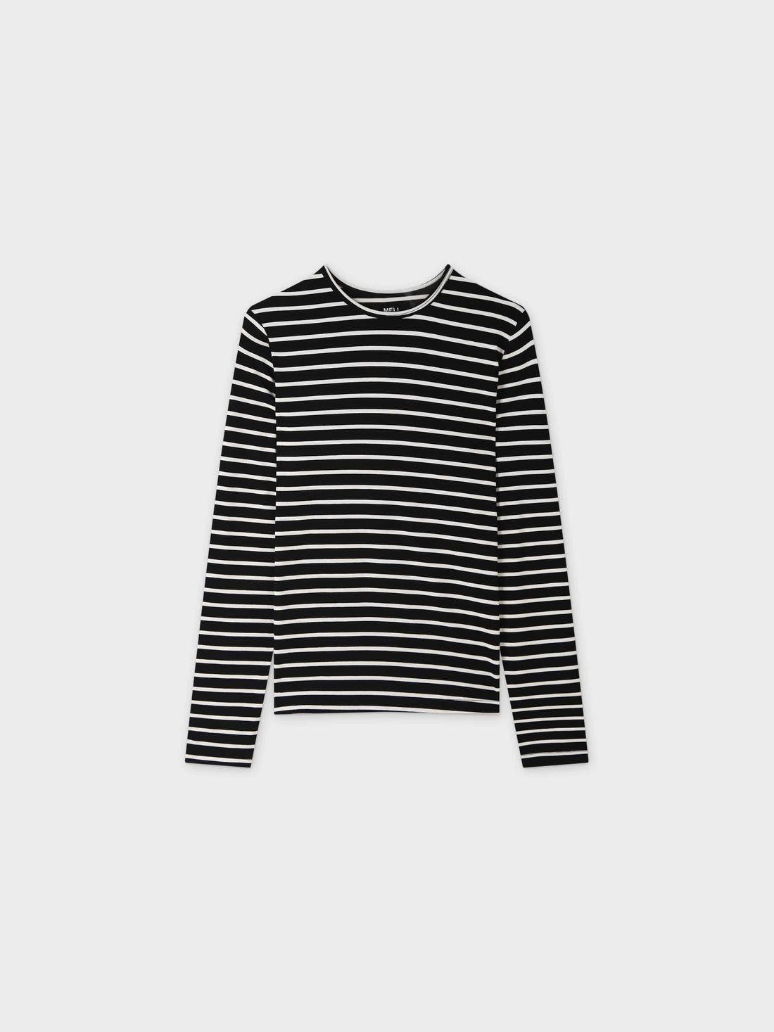 Butter Soft Striped Crew-Black/White