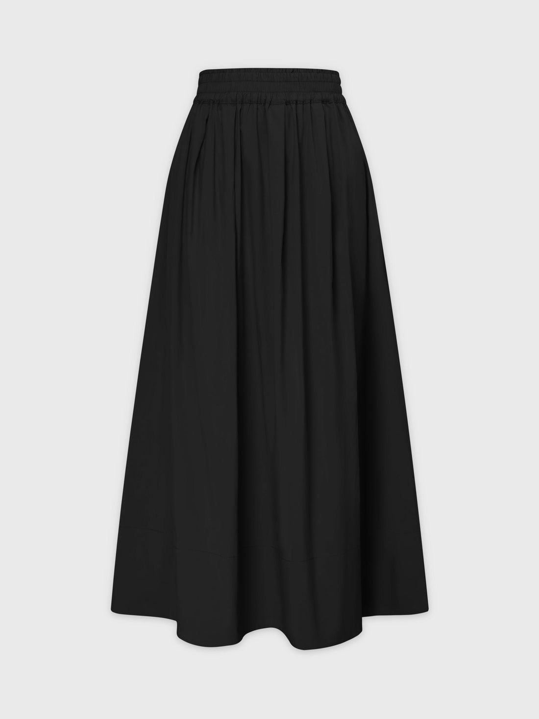 Gathered Waist Skirt-Black