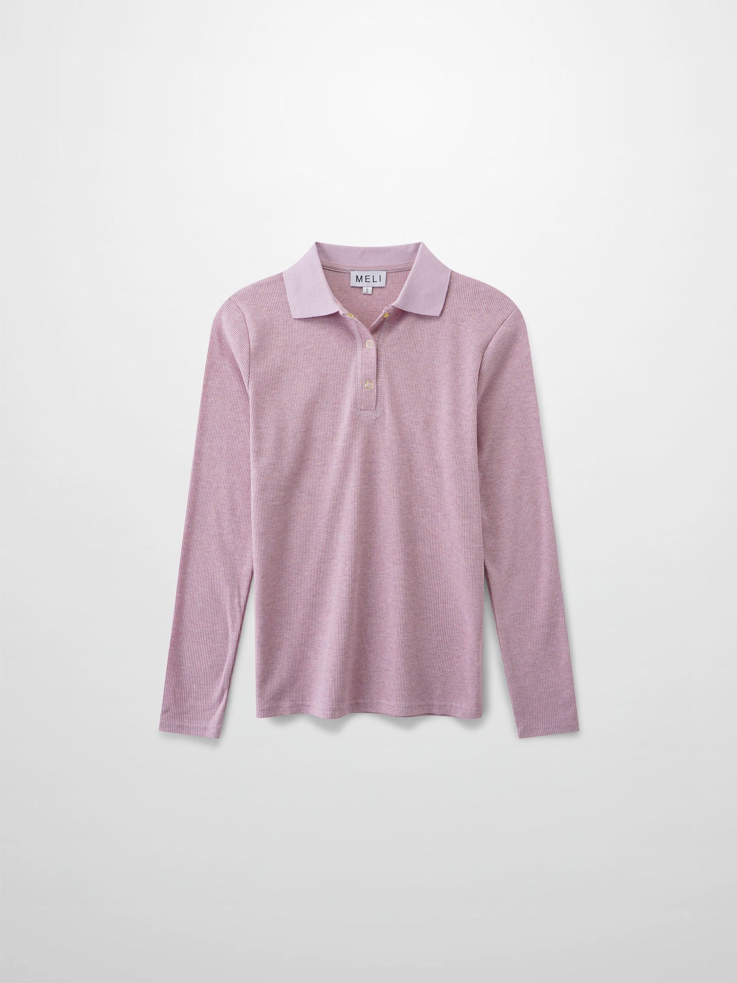 Ribbed Collar T-Shirt-Lavender