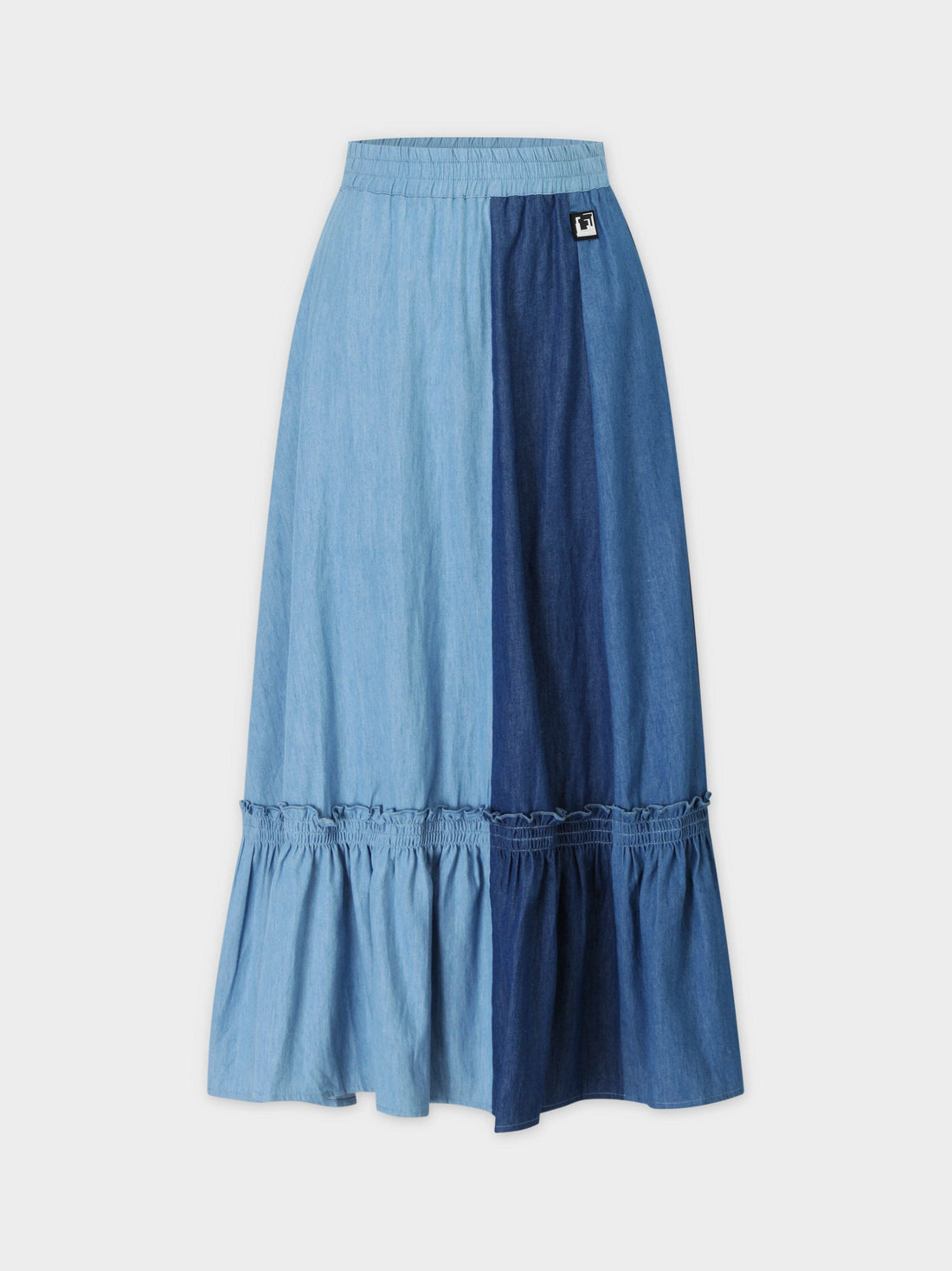 TRI COLOR SKIRT-DENIM