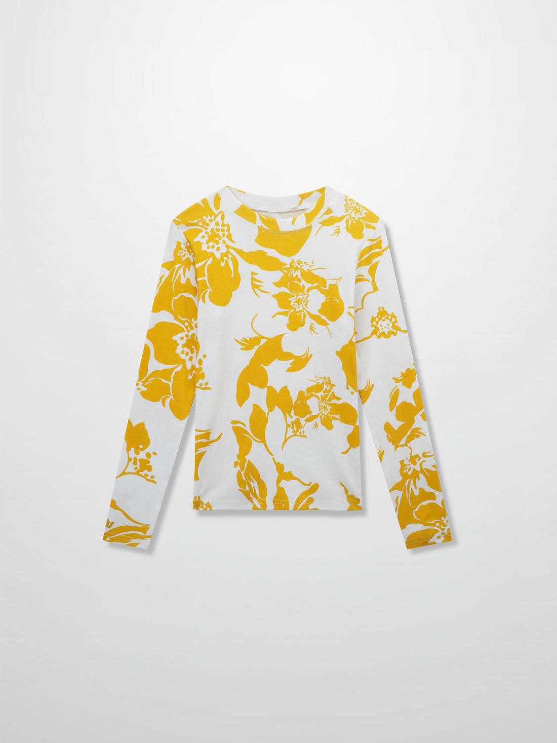 Basic Printed T-shirt-Yellow Floral