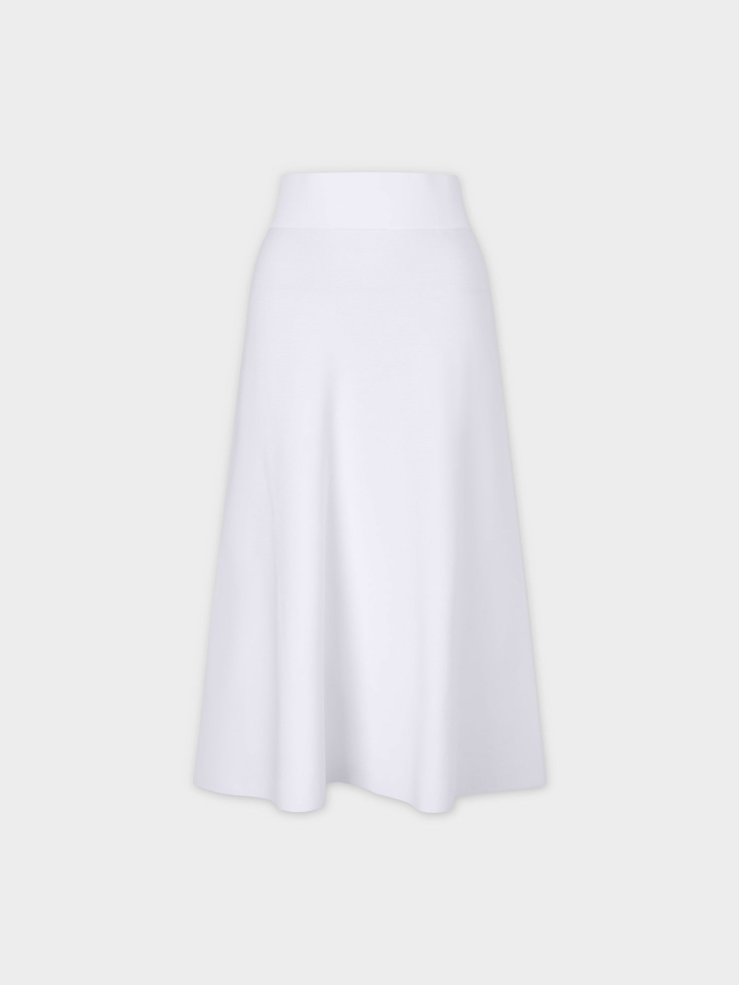 KNIT PLEATED SKIRT 23&quot;-WHITE