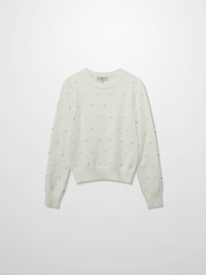 Pearl Embellished Sweater-Ivory
