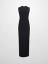 Wave Knit Slip Dress-Black