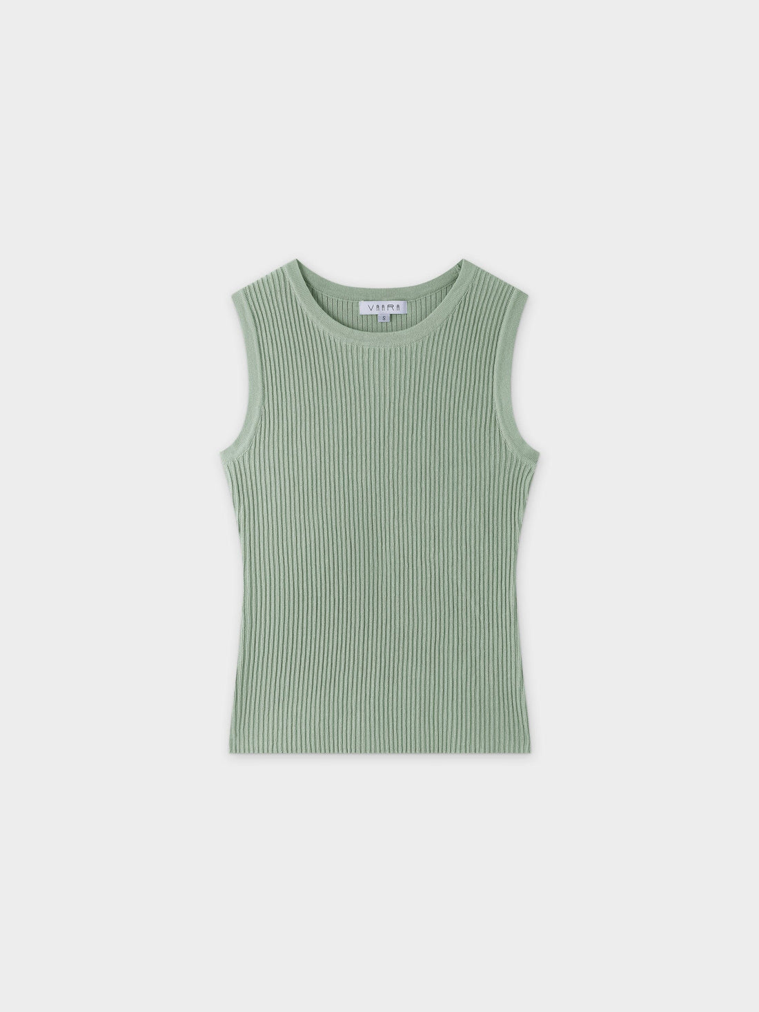 Sleeveless Ribbed Crew-Seafoam