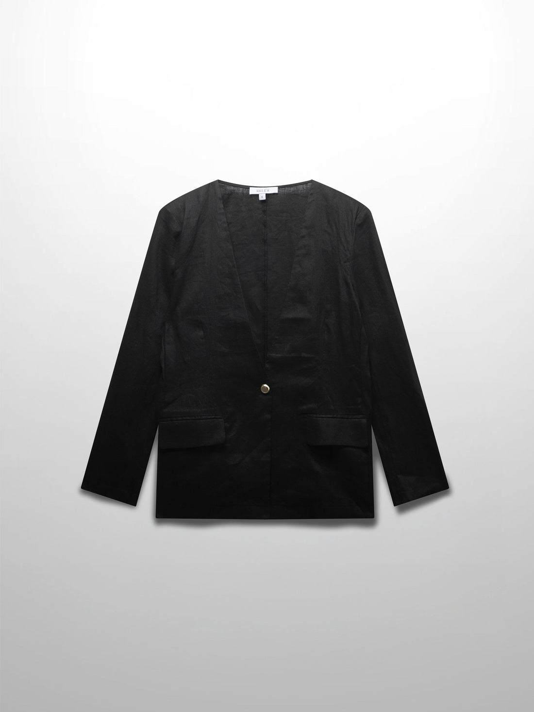 Linen Blazer-Black