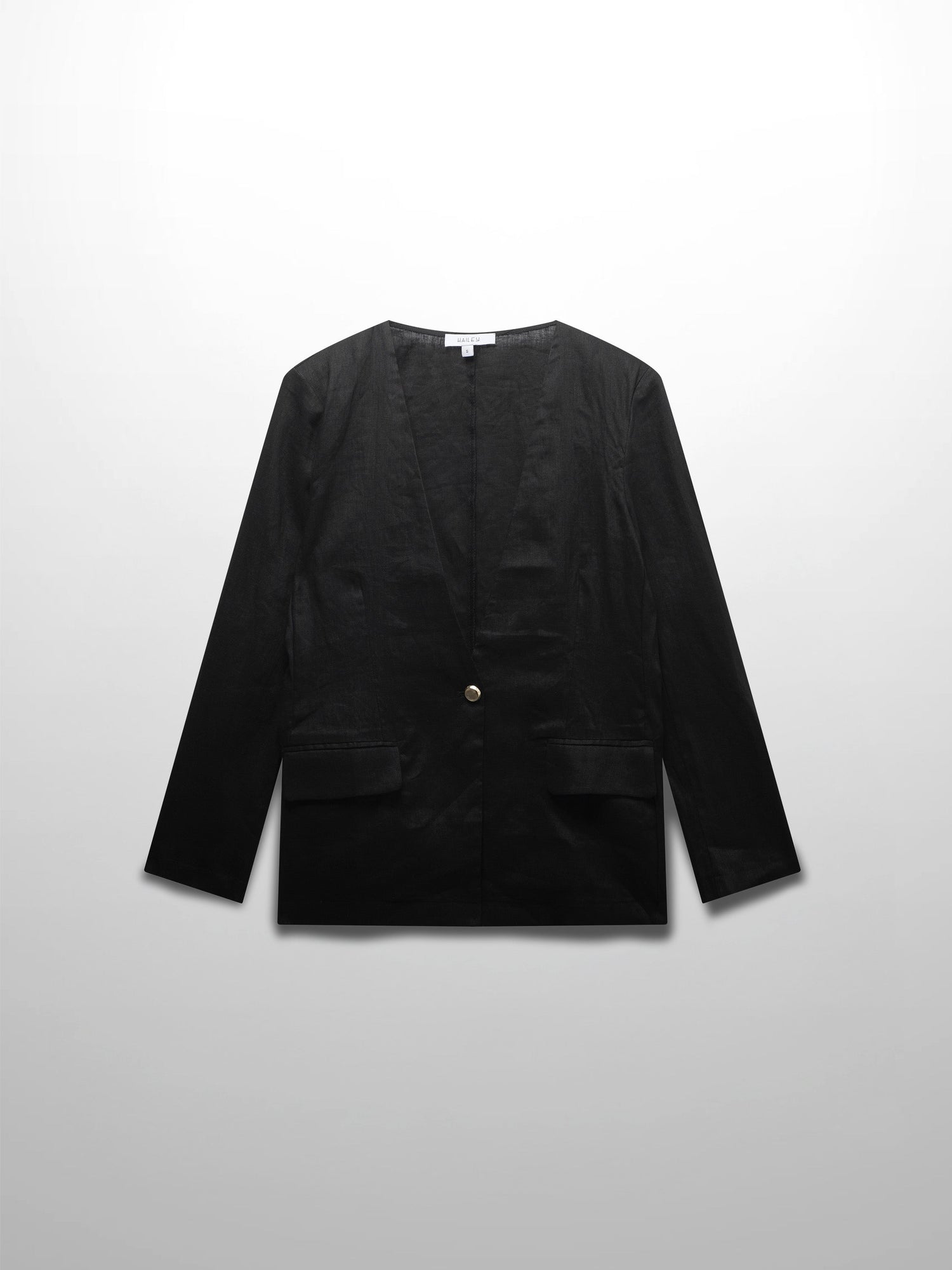 Linen Blazer-Black