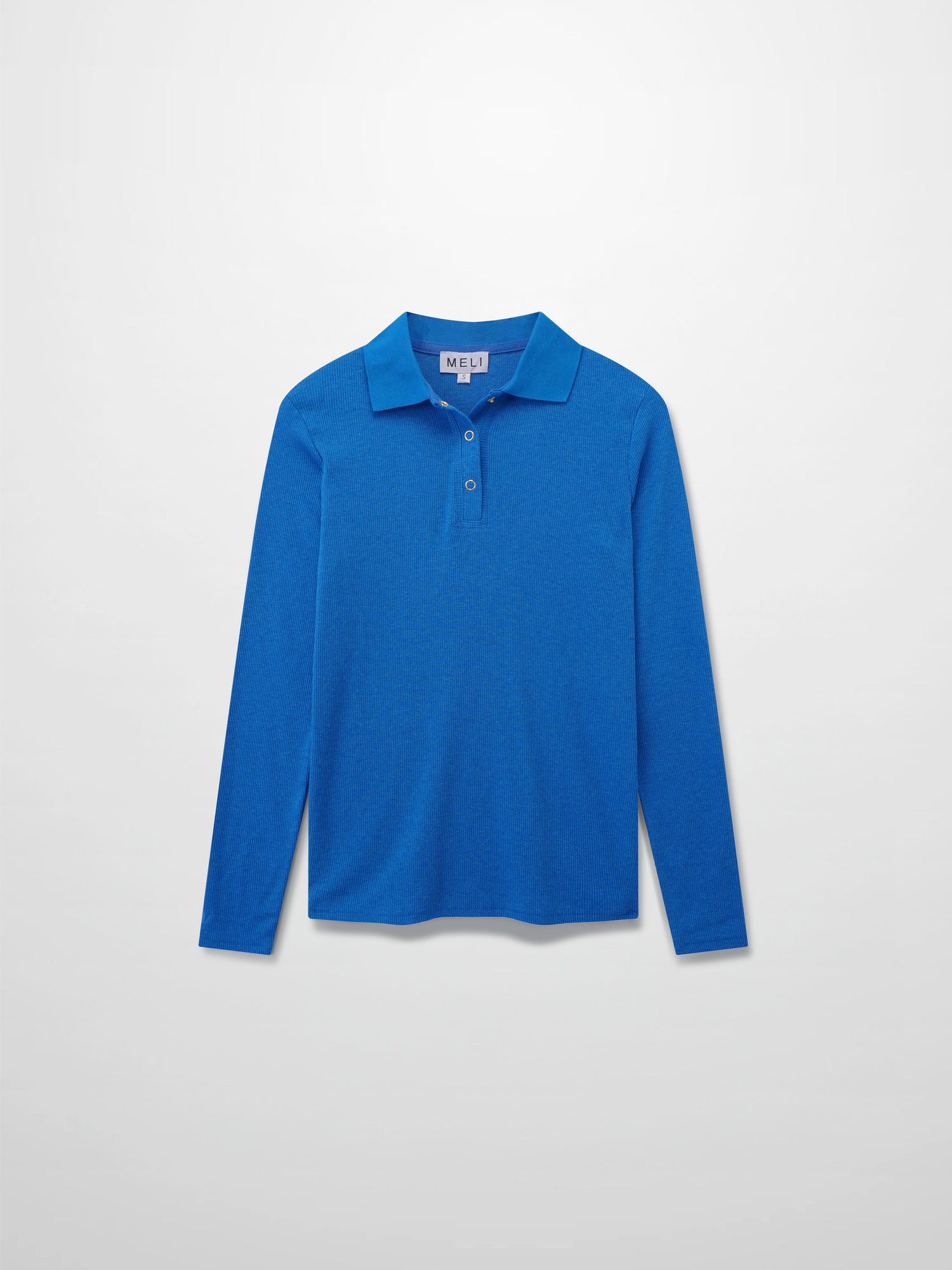 Ribbed Collar T-Shirt-Cobalt Blue