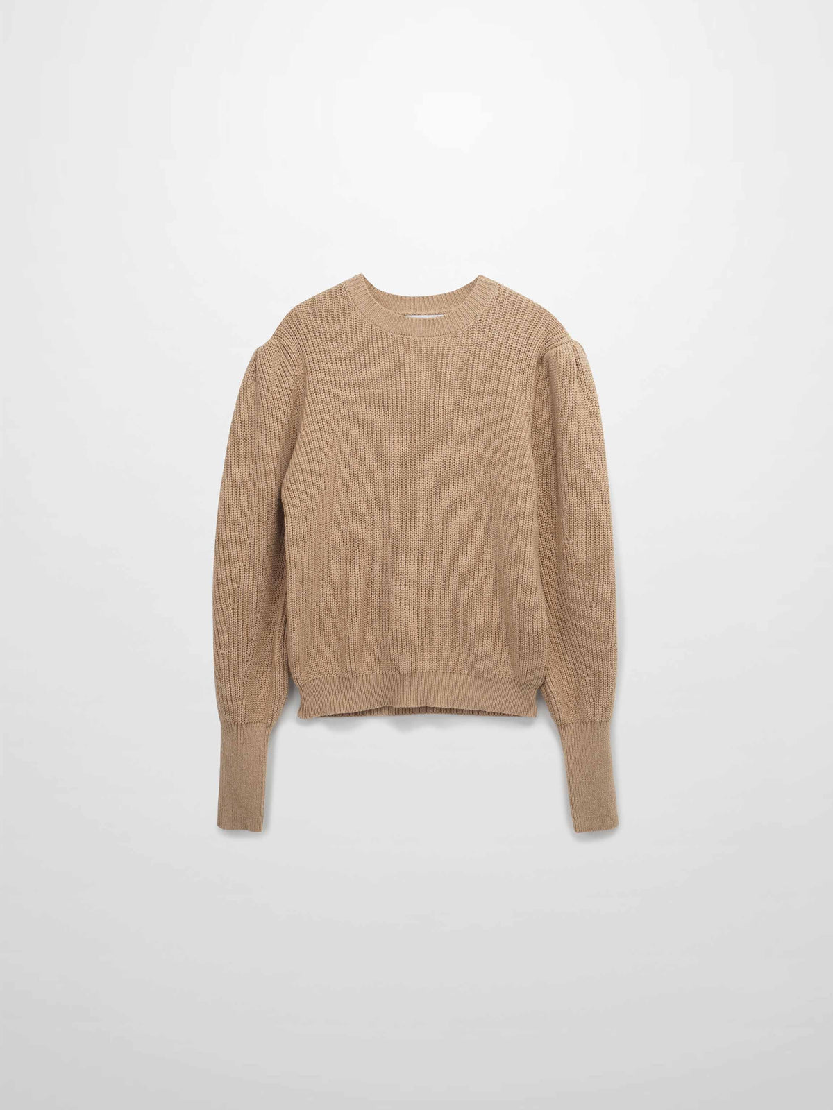 Puff Sleeve Sweater-Tan