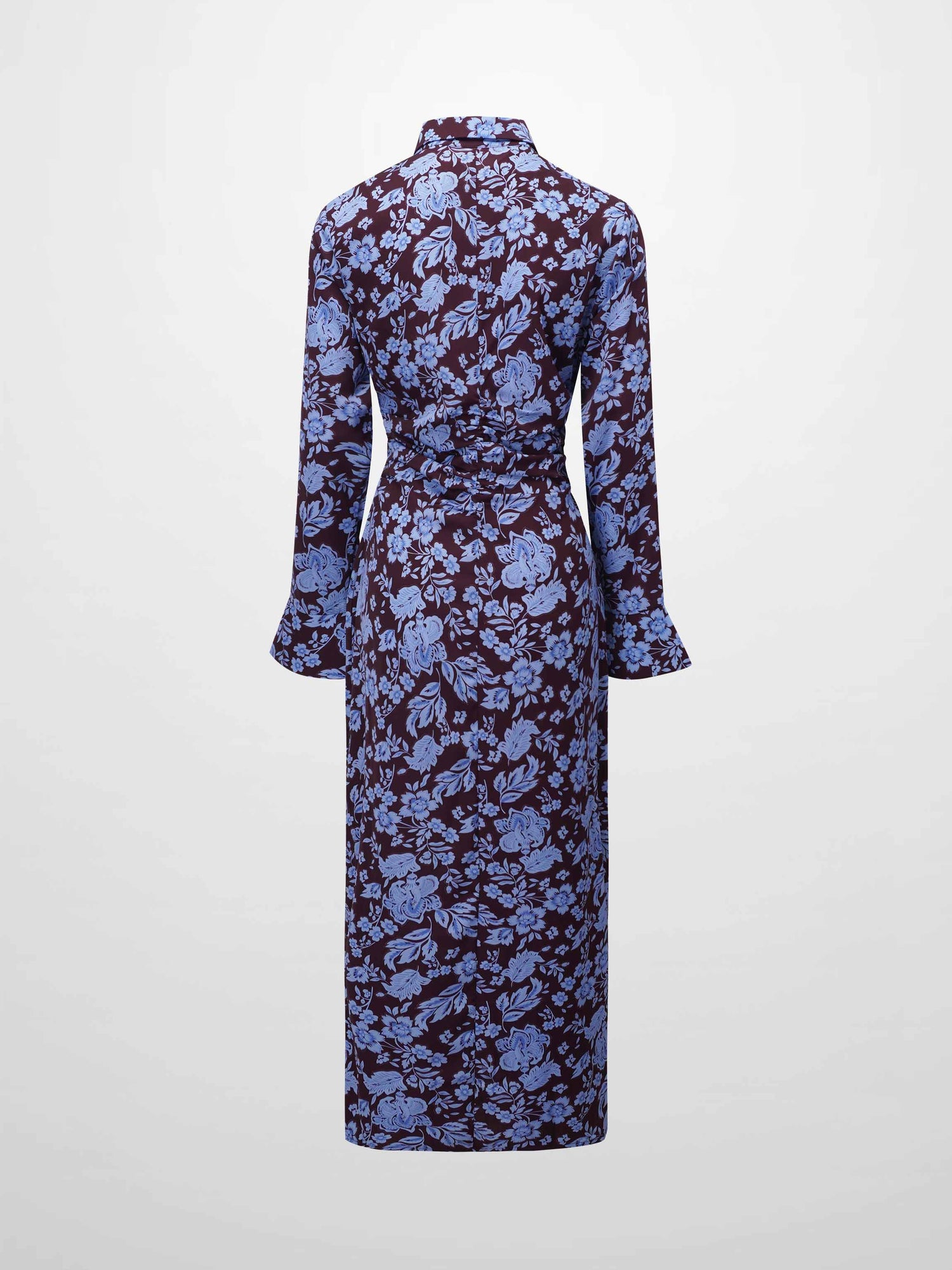 Front Shirred Shirtdress-Lilac Floral
