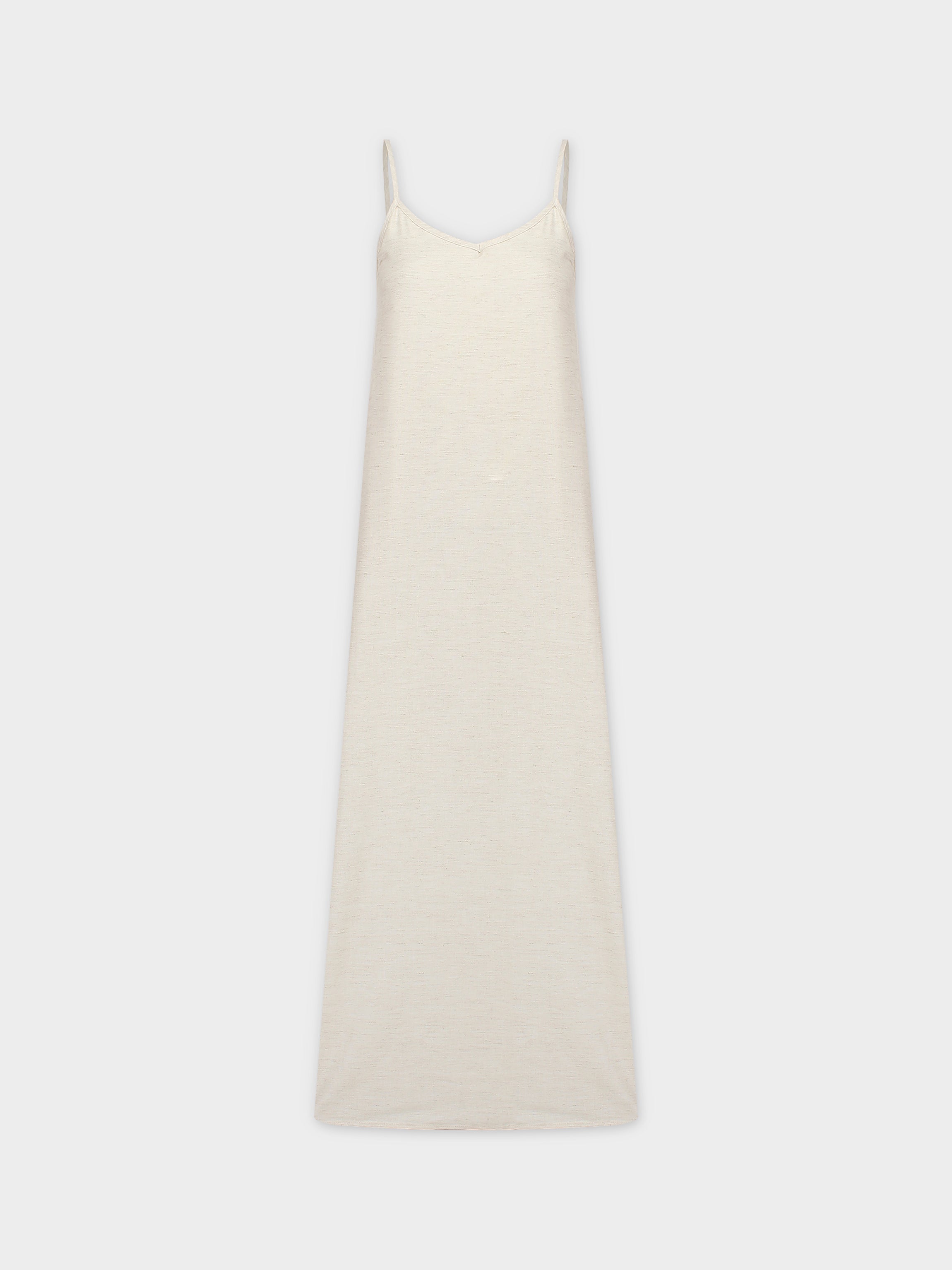 Linen Slip Dress-Oatmeal