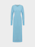 CREW NECK POCKET TEE DRESS 52"-SKY BLUE