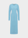 CREW NECK POCKET TEE DRESS 52"-SKY BLUE