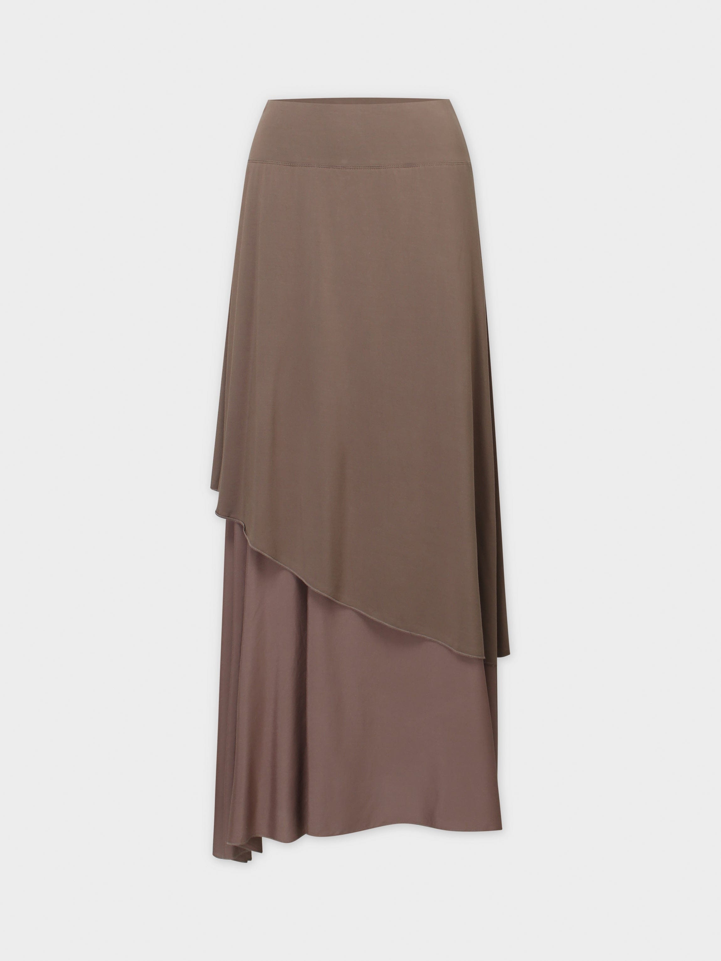 DOUBLE LAYER SKIRT-BROWN