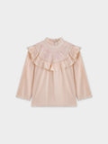 Eyelet Trimmed Blouse-Peach