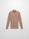 Printed Modal Turtleneck-Brown Windowpane