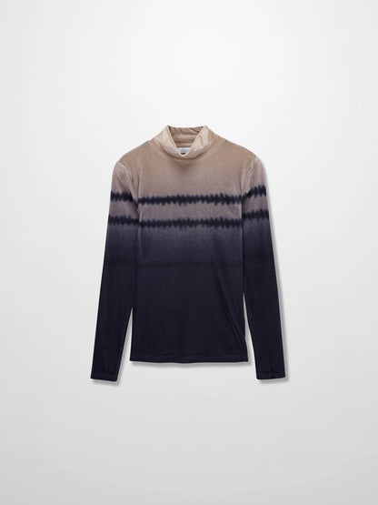 Velvet Printed Turtleneck-Ombre