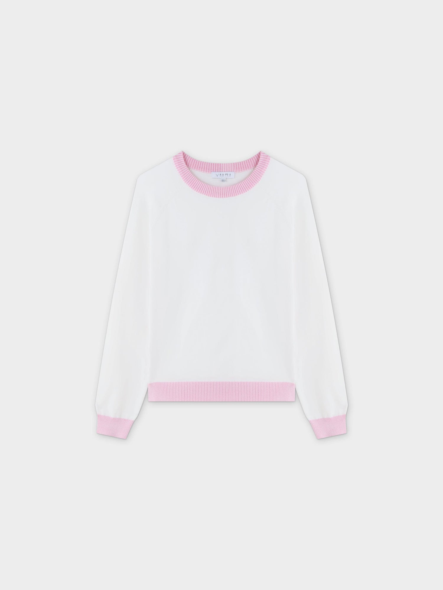 Side Print Sweater- White/Pink