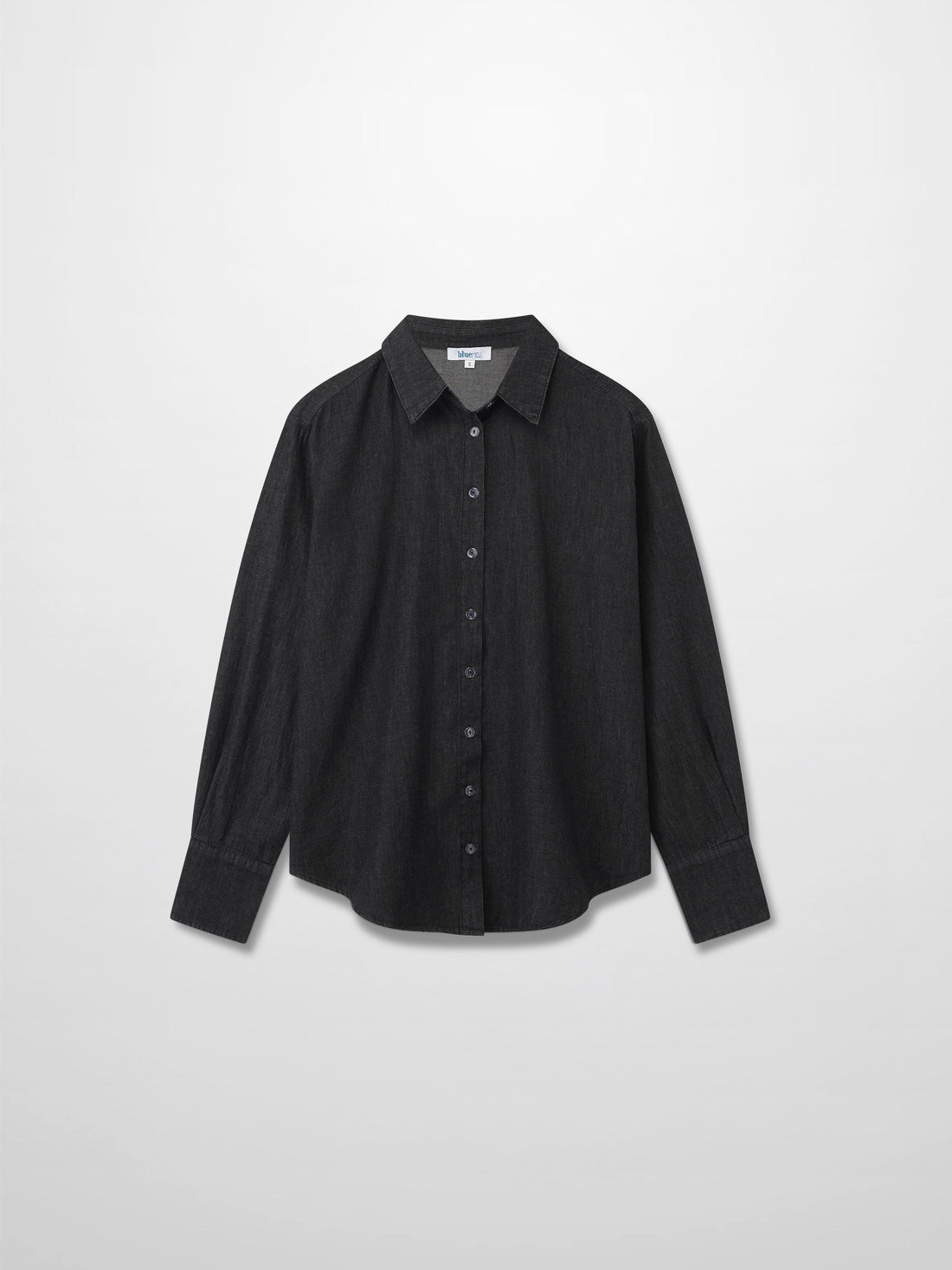 Denim Button Down Blouse-Black