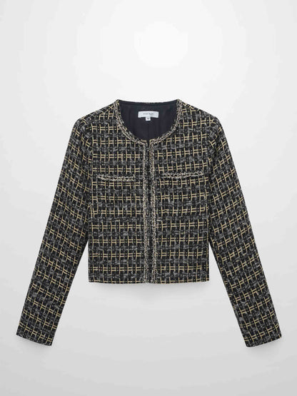 Boucle Jacket-Black/Gold