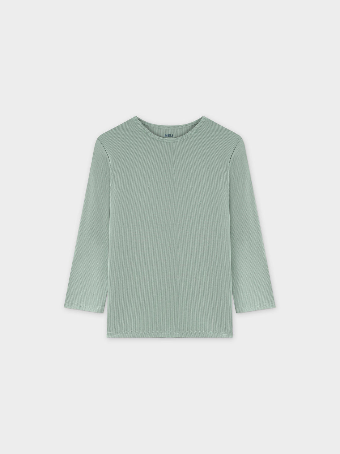 CLASSIC RIBBED CREW TEE 3Q-SAGE