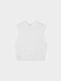 Box Weave Vest-Cream
