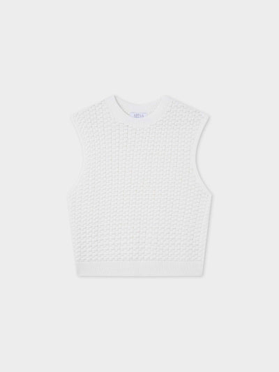 Box Weave Vest-Cream